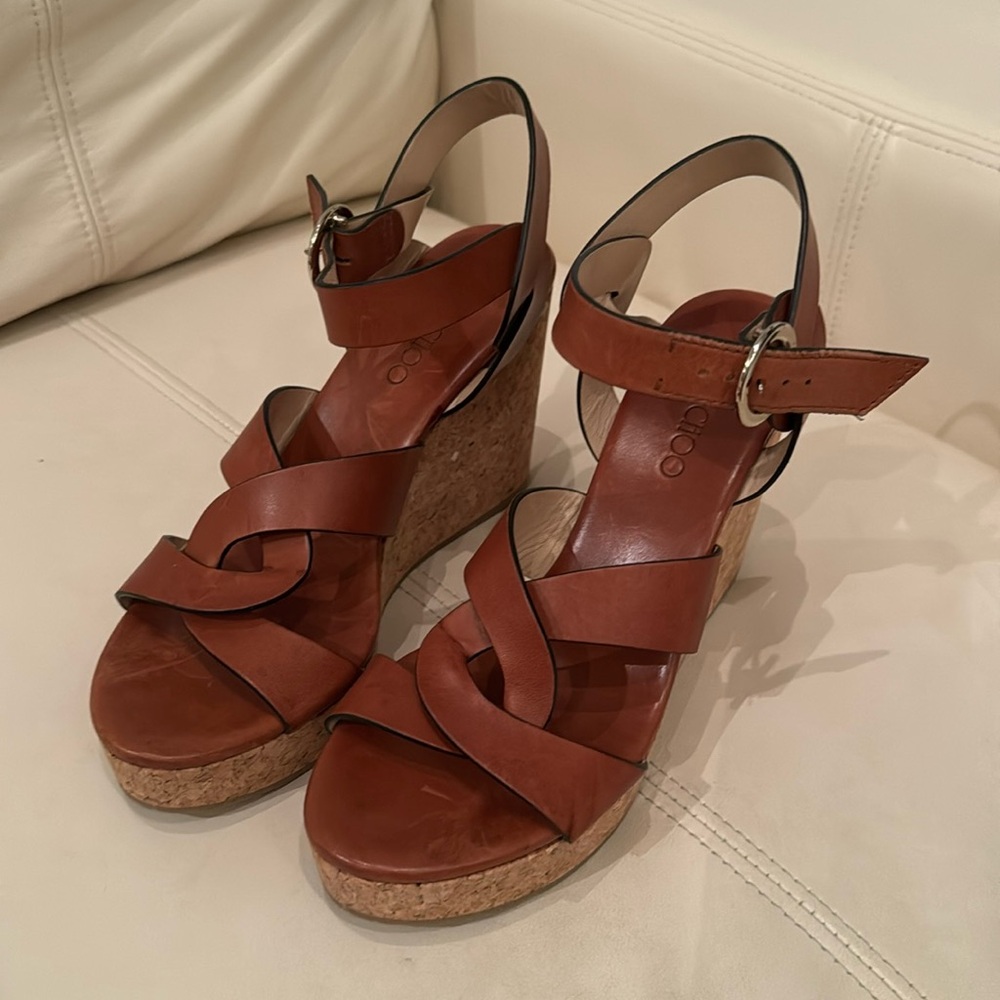Jimmy Choo Wedge Sandals (100mm)